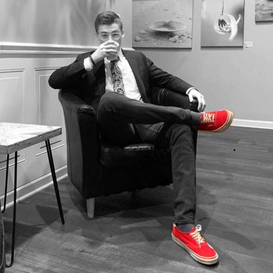 Connor Ebersole, in his signature red shoes